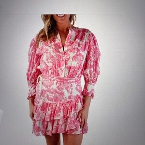 LOVE SHACK FANCY TOILE RUFFLE DRESS